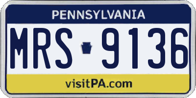PA license plate MRS9136