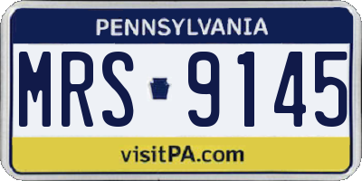 PA license plate MRS9145
