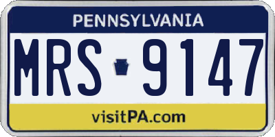 PA license plate MRS9147