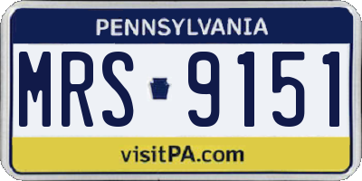 PA license plate MRS9151
