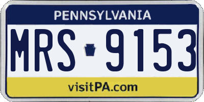 PA license plate MRS9153