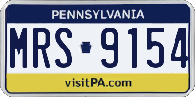 PA license plate MRS9154