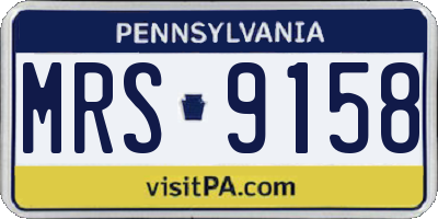 PA license plate MRS9158