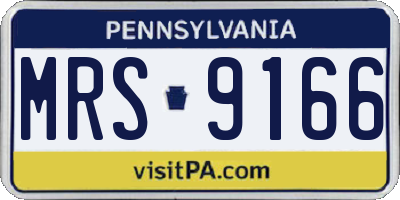 PA license plate MRS9166