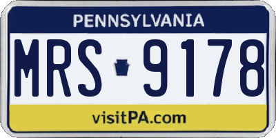 PA license plate MRS9178