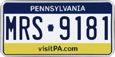 PA license plate MRS9181
