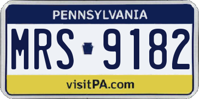 PA license plate MRS9182
