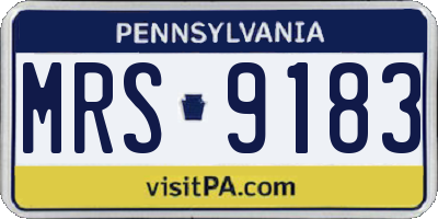 PA license plate MRS9183