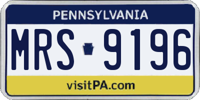 PA license plate MRS9196