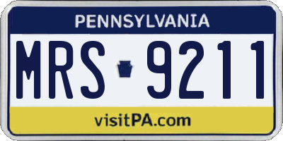 PA license plate MRS9211