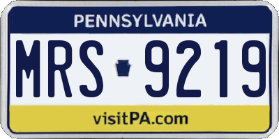 PA license plate MRS9219