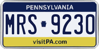 PA license plate MRS9230