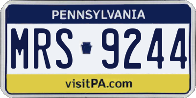 PA license plate MRS9244