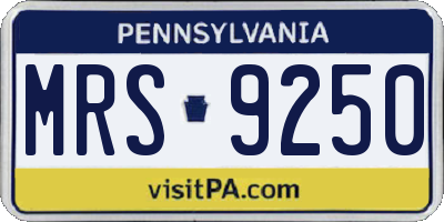 PA license plate MRS9250