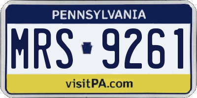 PA license plate MRS9261