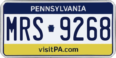 PA license plate MRS9268