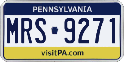 PA license plate MRS9271