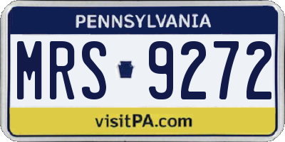 PA license plate MRS9272
