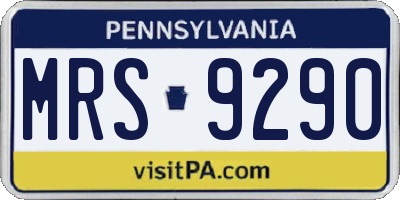 PA license plate MRS9290