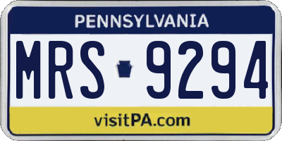 PA license plate MRS9294