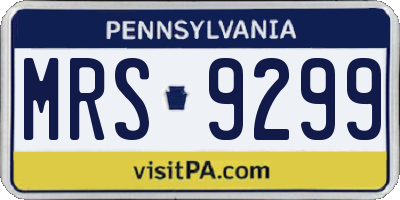 PA license plate MRS9299