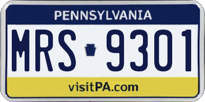 PA license plate MRS9301