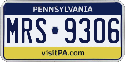 PA license plate MRS9306