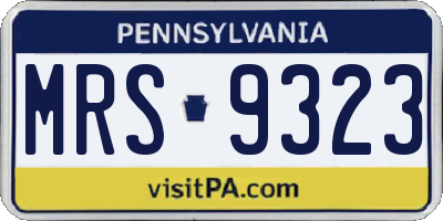 PA license plate MRS9323