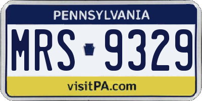 PA license plate MRS9329