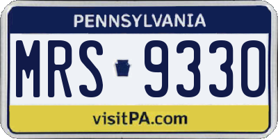 PA license plate MRS9330