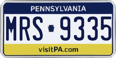 PA license plate MRS9335