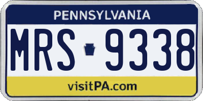 PA license plate MRS9338