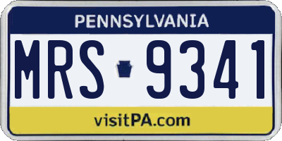 PA license plate MRS9341