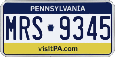 PA license plate MRS9345