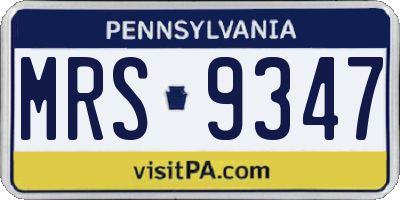 PA license plate MRS9347