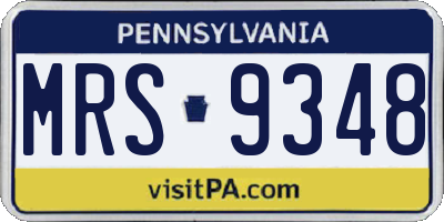 PA license plate MRS9348