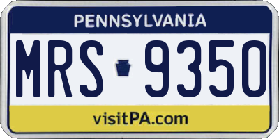 PA license plate MRS9350