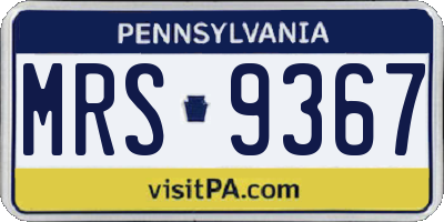 PA license plate MRS9367