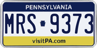 PA license plate MRS9373