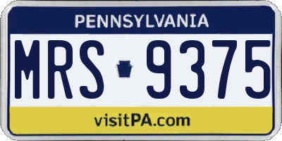 PA license plate MRS9375