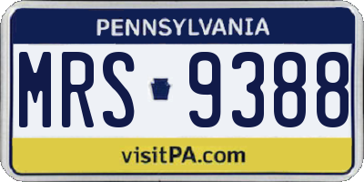 PA license plate MRS9388
