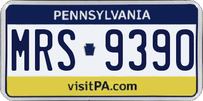 PA license plate MRS9390