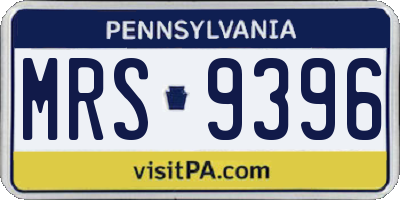 PA license plate MRS9396