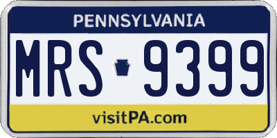 PA license plate MRS9399