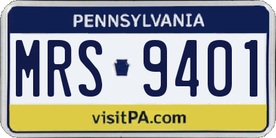 PA license plate MRS9401