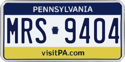 PA license plate MRS9404
