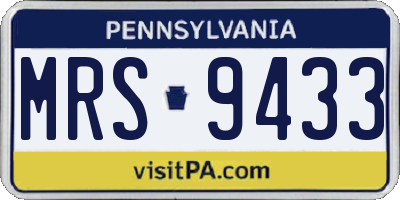 PA license plate MRS9433