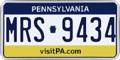 PA license plate MRS9434