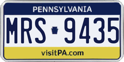 PA license plate MRS9435