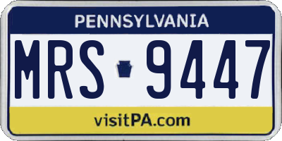 PA license plate MRS9447
